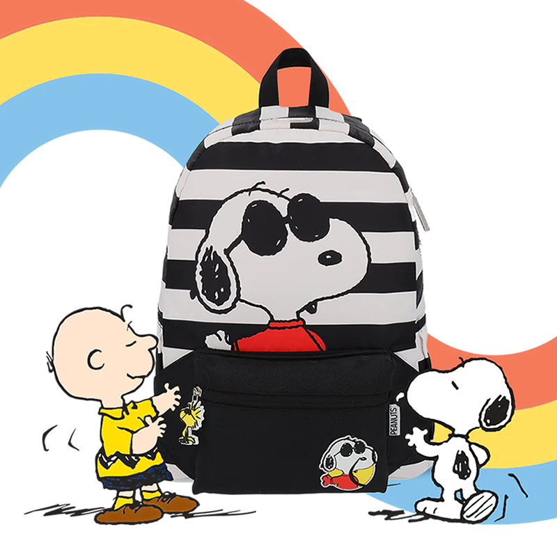 Mochila Cangurera Peanuts Snoopy Black and White