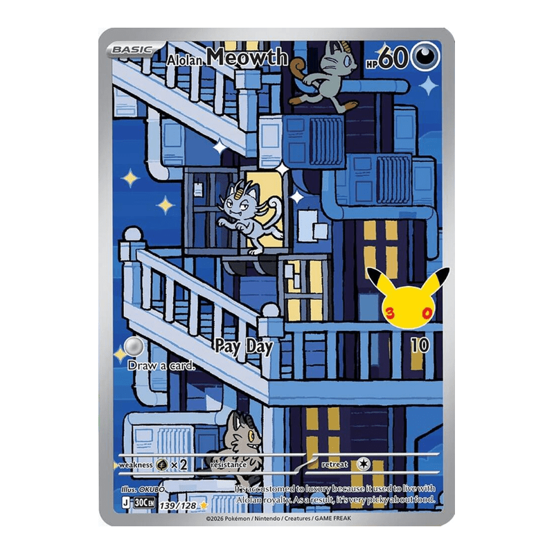 Alolan Meowth 139/128 - 30th Celebration - Pokémon TCG (Inglés)