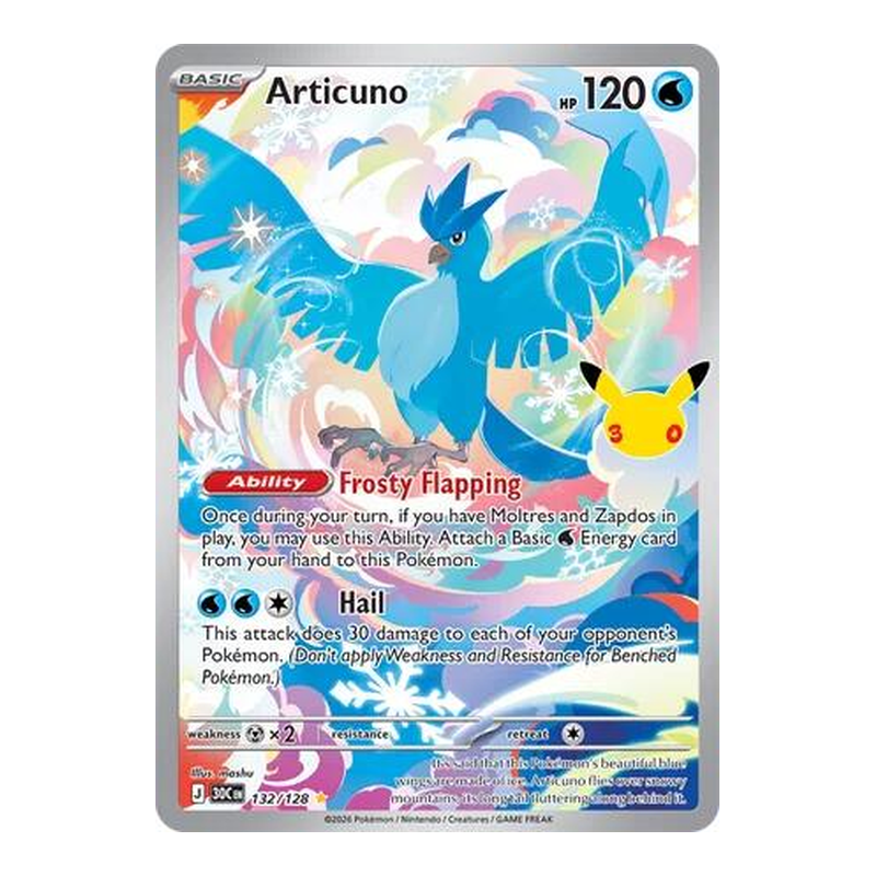 Articuno 132/128 - 30th Celebration - Pokémon TCG (Inglés)