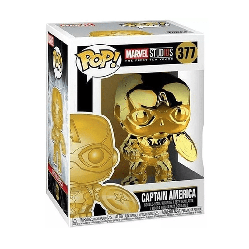 Funko POP! 377 Captain America (Chrome Gold) - EPIKKO Comics & Superheroes