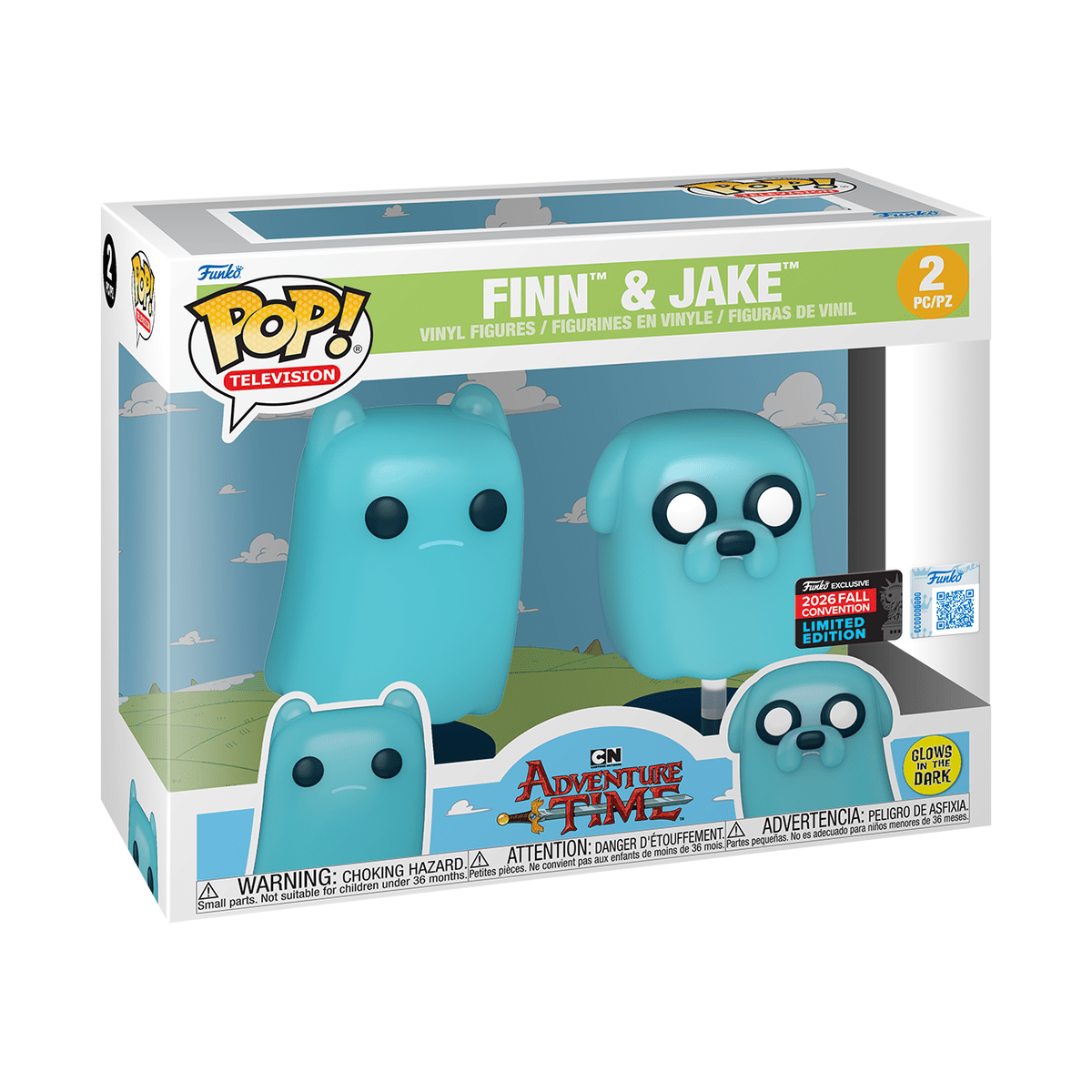 Funko POP! #94259 Finn & Jake (Glow) 2-Pack - EPIKKO Películas y TV