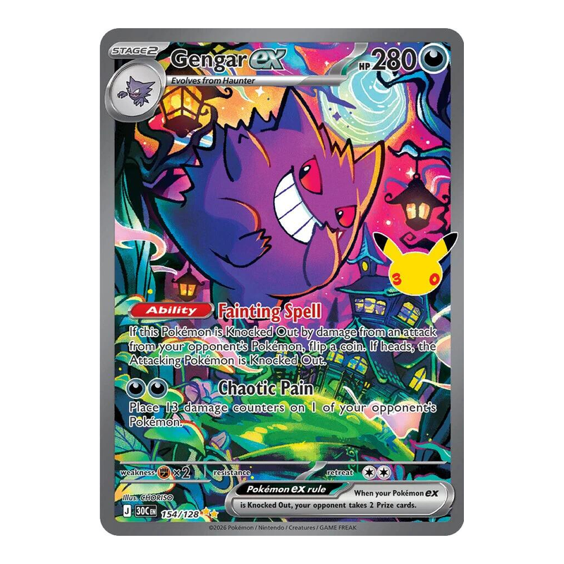 Gengar ex 154/128 - 30th Celebration - Pokémon TCG (Inglés) - EPIKKO Pokémon TCG