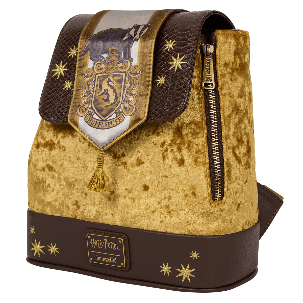 Loungefly Exclusive Harry Potter Hufflepuff Banner Velvet Mini Backpack - EPIKKO Accesorios