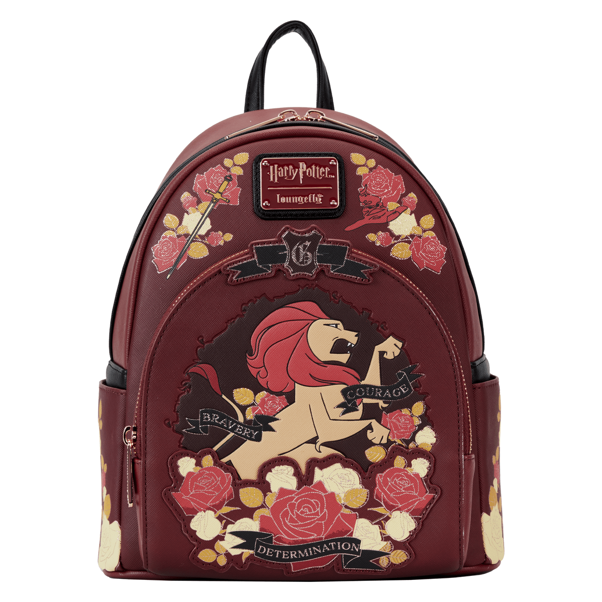 Loungefly Harry Potter Gryffindor House Floral Tattoo Mini Backpack