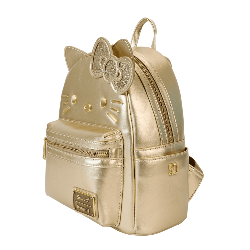 #Loungefly Hello Kitty 50th Anniversary Gold Mini-Backpack