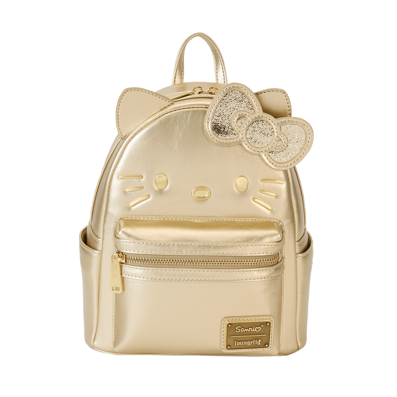 #Loungefly Hello Kitty 50th Anniversary Gold Mini-Backpack