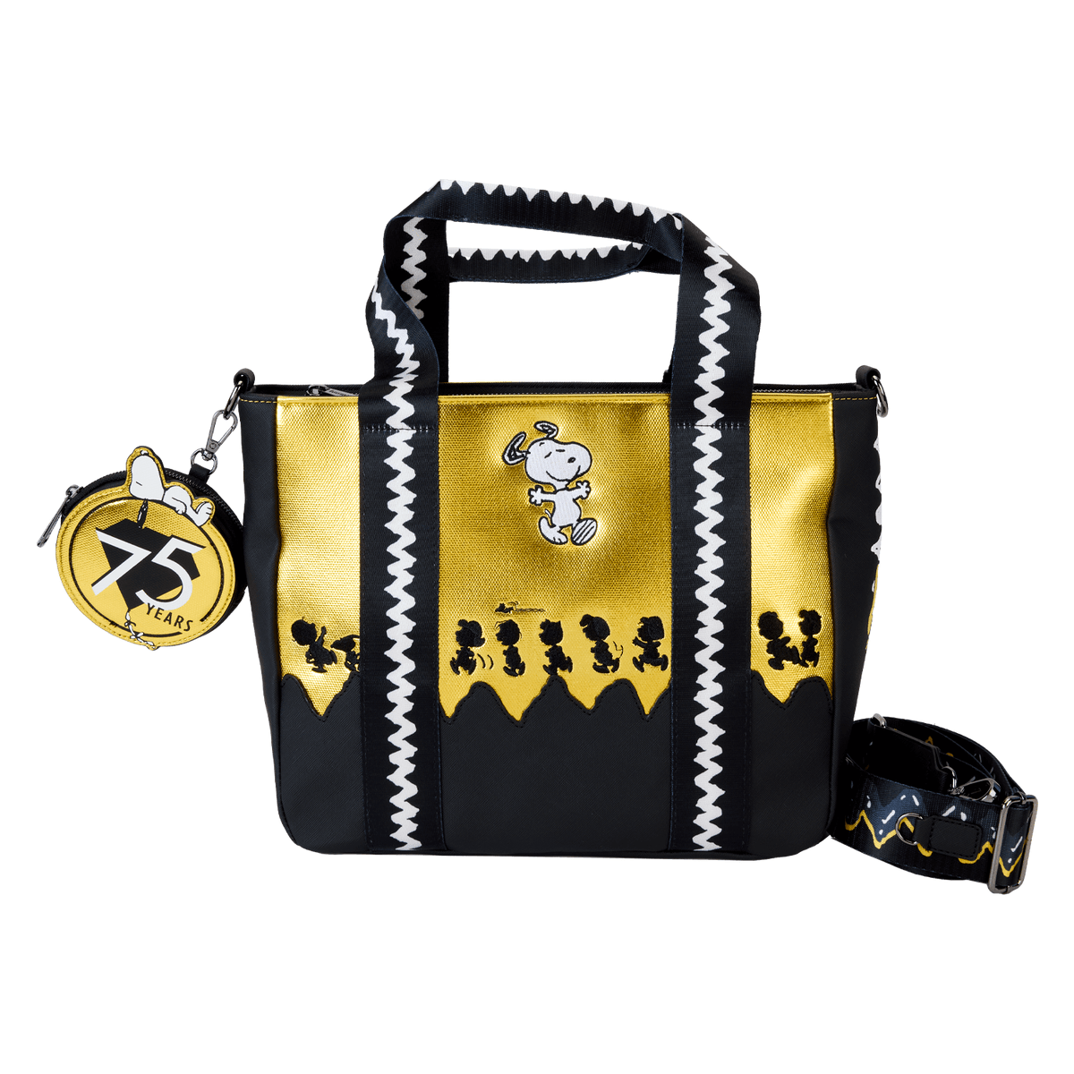 Loungefly Peanuts 75th Anniversary Snoopy & Gang Tote Crossbody Bag With Coin Bag - EPIKKO Accesorios