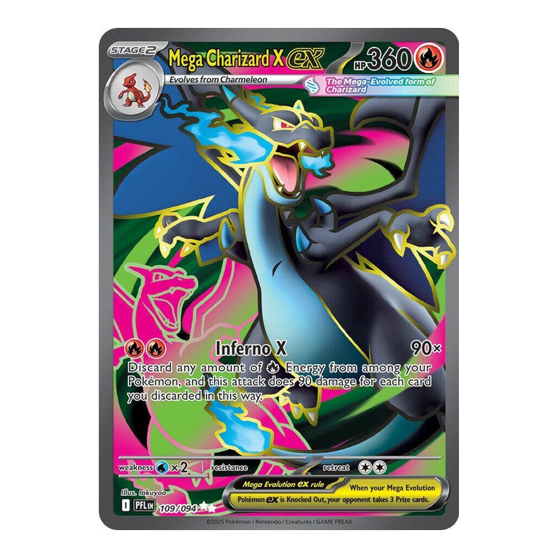 Mega Charizard X ex 109/094 - ME02: Phantasmal Flames - Pokémon TCG (Inglés)