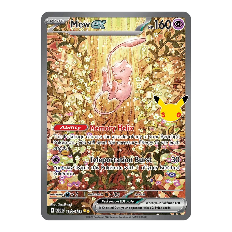 Mew ex 152/128 - 30th Celebration - Pokémon TCG (Inglés) - EPIKKO Pokémon TCG