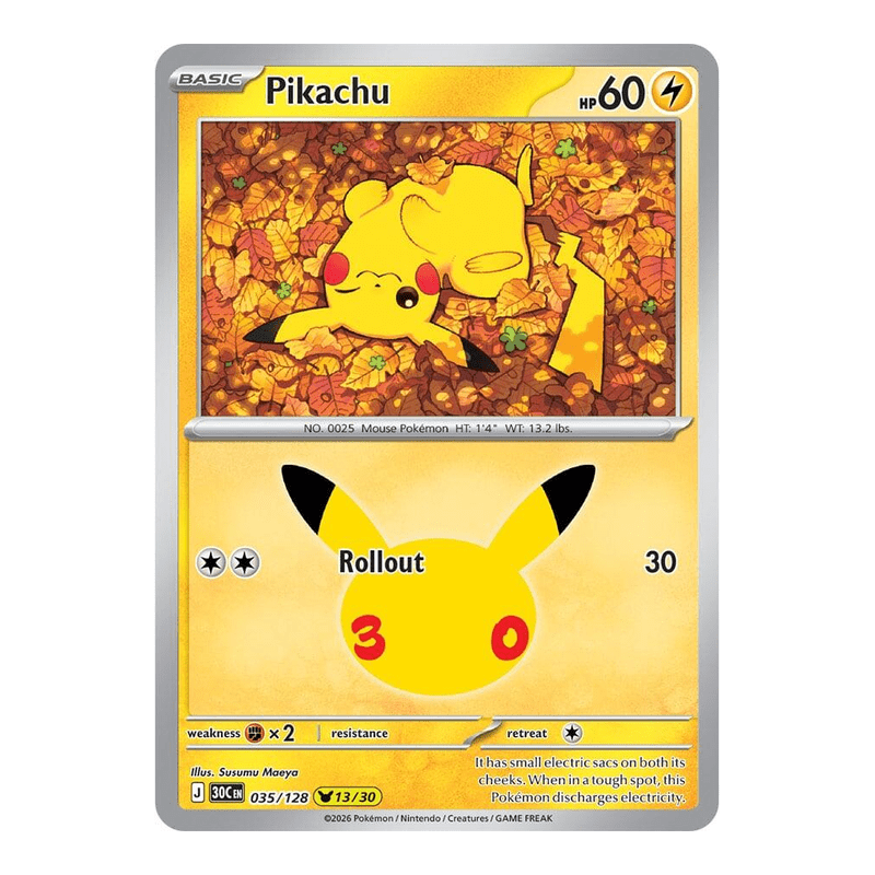 Pikachu 035/128 - 30th Celebration - Pokémon TCG (Inglés) - EPIKKO Pokémon TCG