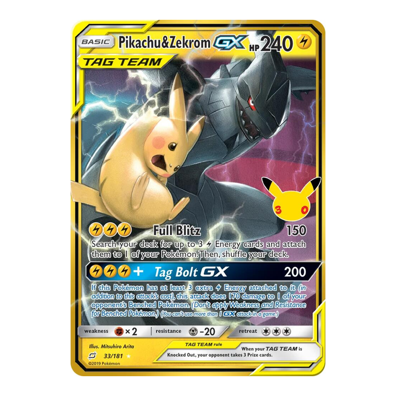 Pikachu & Zekrom GX 33/181 - 30th Celebration Classic Collection - Pokémon TCG (Inglés) - EPIKKO Pokémon TCG