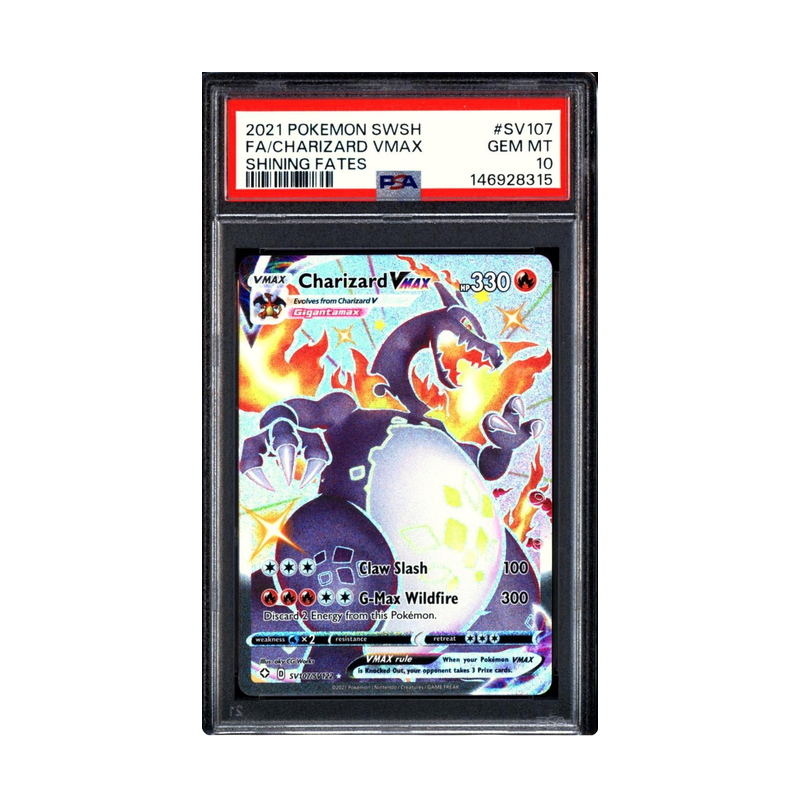 Pokemon 2021 Charizard VMAX SV107/SV122 Full Art Shining Fates Gem Mint PSA 10