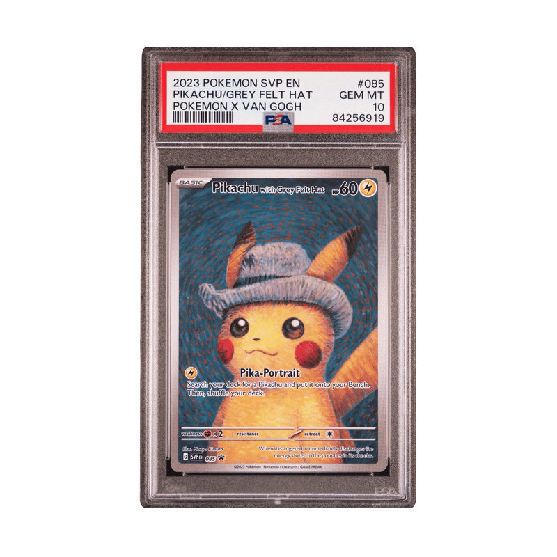 Pokémon Van Gogh 2023 Promo #085 Pikachu With Grey Felt Hat PSA 10 ⚡️