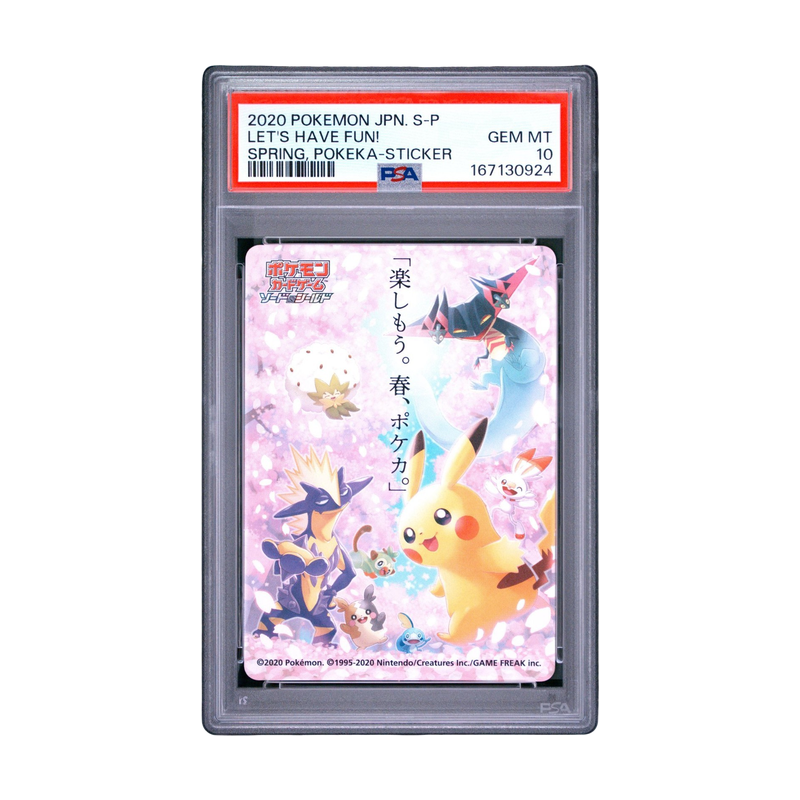 PSA 10 - 2020 - Pikachu - Lets Have Fun Spring Pokeka Sticker Japanese Pokemon - EPIKKO Anime & Manga