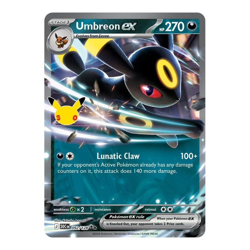 Umbreon ex 092/128 - 30th Celebration - Pokémon TCG (Inglés)