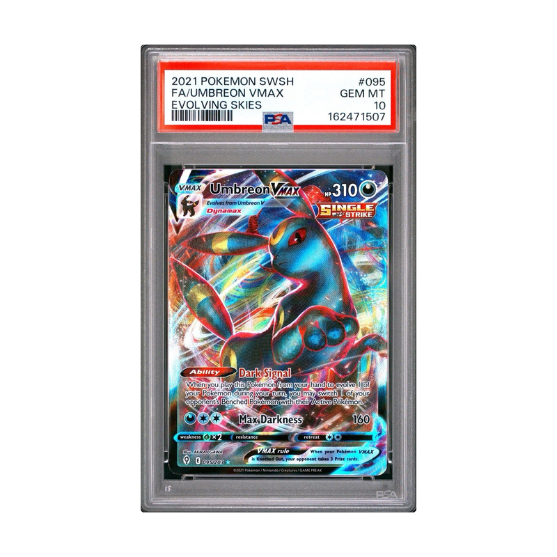 Umbreon VMAX Pokemon TCG 095/203 Evolving Skies Full Art Holo PSA 10 Gem Mint